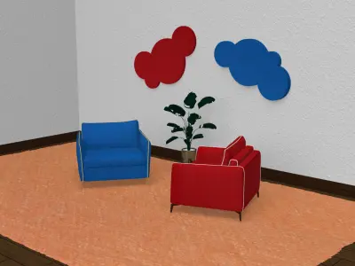 Cloudy Acustic Panel Free 3D model