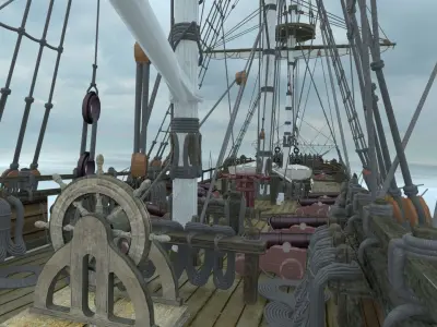 frigate HMS Undaunted Low-poly 3D model