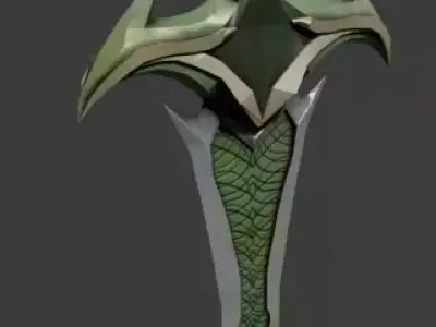 Ancient Elven Sword  PBR Game Ready Asset Low-poly 3D model