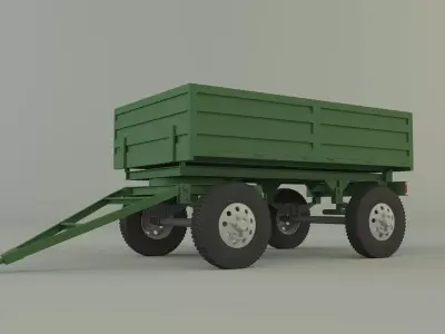 garden tractor trailer model 3D model