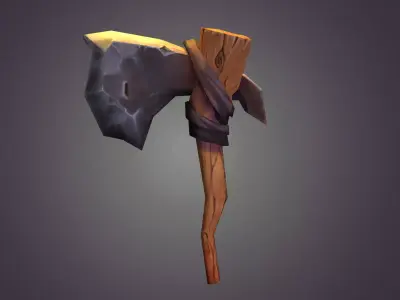 Axe cartoon  Low-poly 3D model