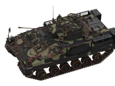 4K MCV 80 warrior Tracked Mechanised Combat Vehicle in Arnold Low-poly 3D model