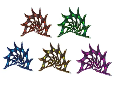 a Set of Fan Weapons Low-poly 3D model