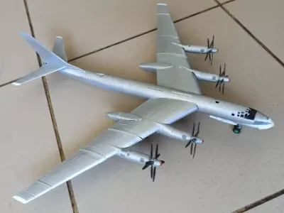 Tu-95 airplane with propellers 3D print model