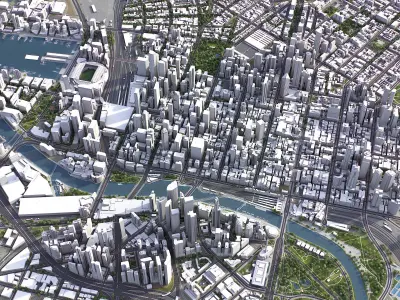 Melbourne Low-poly 3D model