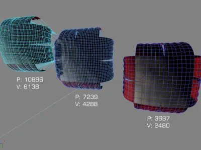 Braking parachute Low-poly 3D model
