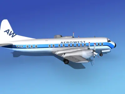 Lockheed L-188 Electra HP Aero West 3D model