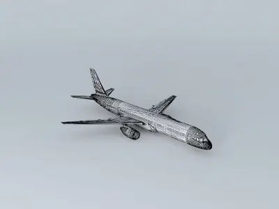 Boeing 757 200 AAO with interior Free 3D model