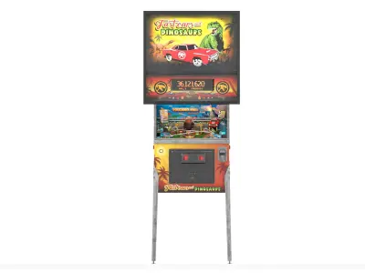 Fast cars and dinosaurs pinball Low-poly 3D model