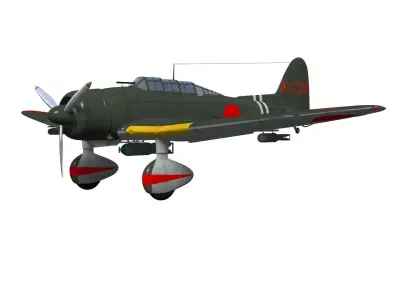 Aichi D3A Type 99 bomber Val 3D model