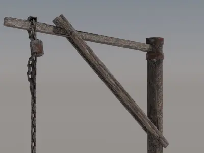 Old Lamp Abandoned Low-poly 3D model