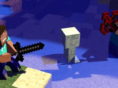 Sword and Pickaxe of Minecraft Free 3D model