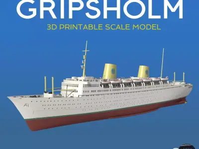 MS GRIPSHOLM 1957 ocean liner print ready scale model 3D print model