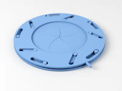 Mechanical Blade Iris Diaphragm Aperture Free low-poly 3D model