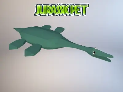 Macroplata jurassic pet Low-poly 3D model