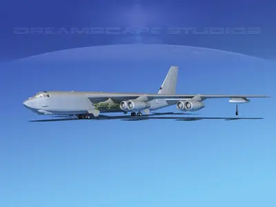 Boeing B-52G Stratofortress Bare Metal 3D model