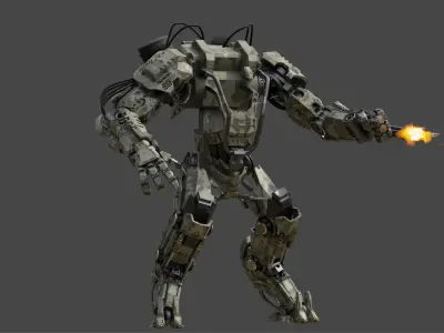 Tactical Exo Suit Model  Low-poly 3D model