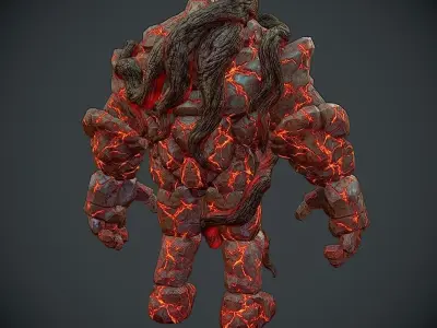 Rock Monster Boss LowPoly Low-poly 3D model