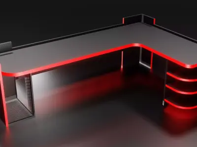 Gaming Desk Free low-poly 3D model purchase
