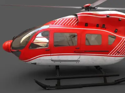 EC145 Helicopter Low-poly 3D model