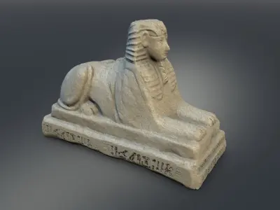 Low poly egyptian sphinx Low-poly 3D model