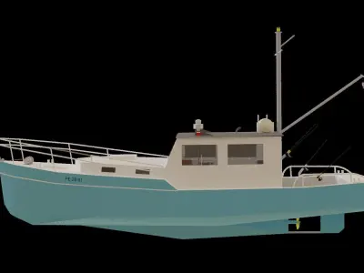 Fisher Boat Free low-poly 3D model