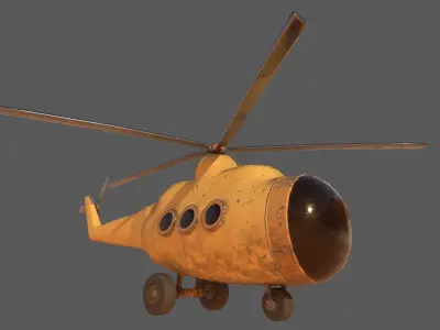 Stylized Cartoony Helicopter - 2 color schemes Low-poly 3D model