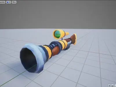 Stylized Handpainted Low Poly BlunderBuss Model Low-poly 3D model