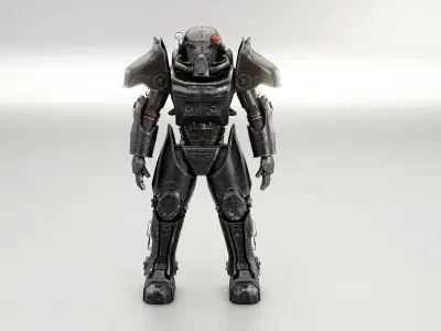 Post Apocalyptic Power Armor Black 3D model purchase