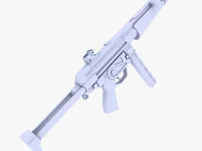 MP5 Submachine Gun 2 Low-poly 3D model