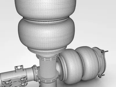 Air Suspension Bag Coilover Low-poly 3D model