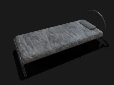 PBR Bed Model Free low-poly 3D model