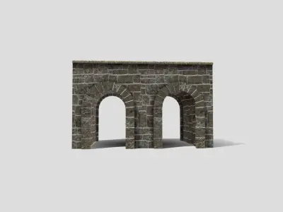 Medieval Stone Bridge Low-poly 3D model