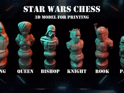Futuristic Sci-Fi Chess Set 3D print model