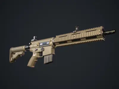  SCAR-L Gun Low-poly 3D model