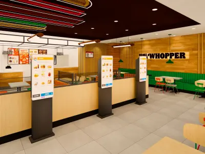 Detailed Burger King Restaurant - Royal Design 1 3D model