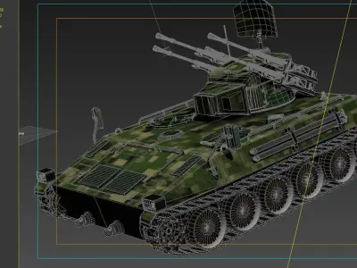 Tanks anti-aircraft guns radar anti-aircraft systems 3D model