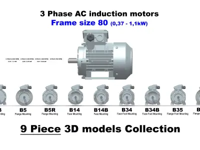 3 Phase AC induction motors - Frame size 80 3D model