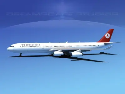 Airbus A340-600 Turkish Air 3D model