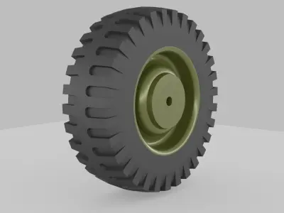 Printable Willys Jeep Wheel 3D print model
