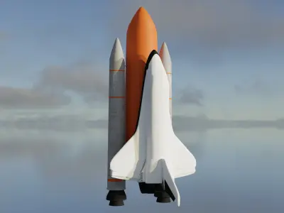 Discovery Space shuttle 3D animated 3D model