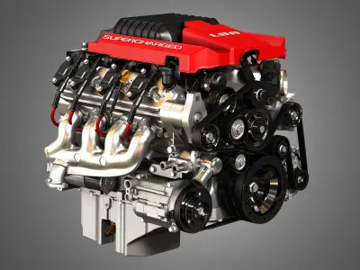 LSA Engine - V8 Supercharged Engine 3D model