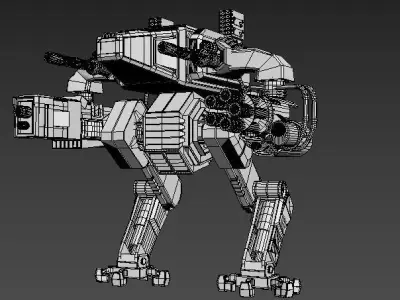 Mesh military robot 3D model