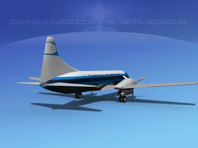 Convair CV-340 Carolina Air Service 3D model