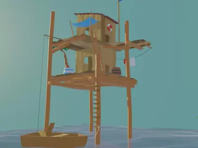 Sea Shack - Low Poly Low-poly 3D model
