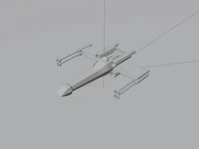 Low Poly X-WING 3D model Animated Low-poly 3D model