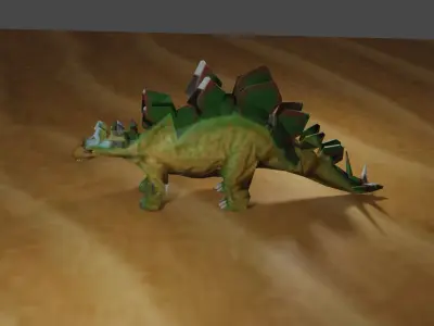 Stegosaurs Dinosaurs Low-poly 3D model