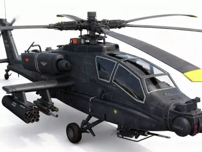 AH-64D Apache Longbow Attack Helicopter with Cockpit 3D model