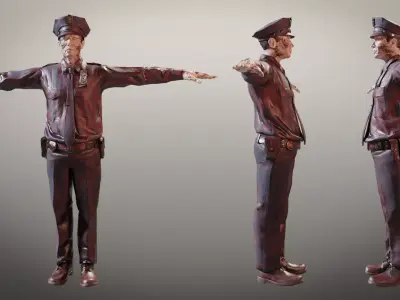 Zombie Military and Police Pack Low-poly 3D model