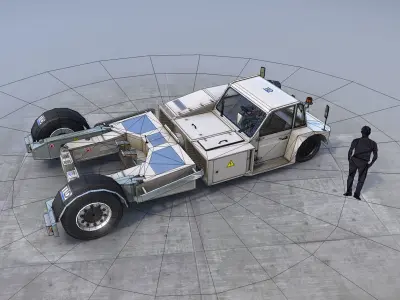 Towbarless Aircraft Tractors LTD TPX-200-S white Low-poly 3D model